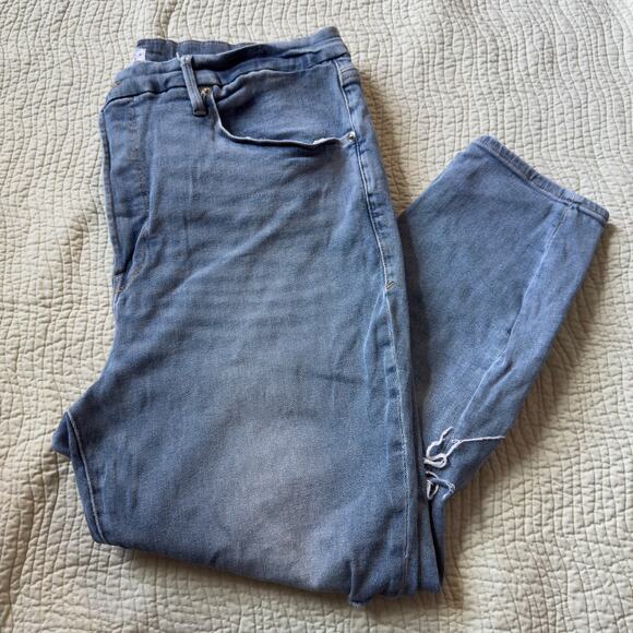 Good American Distressed Blue Jeans Stretch Plus Size 22 - Picture 1 of 7